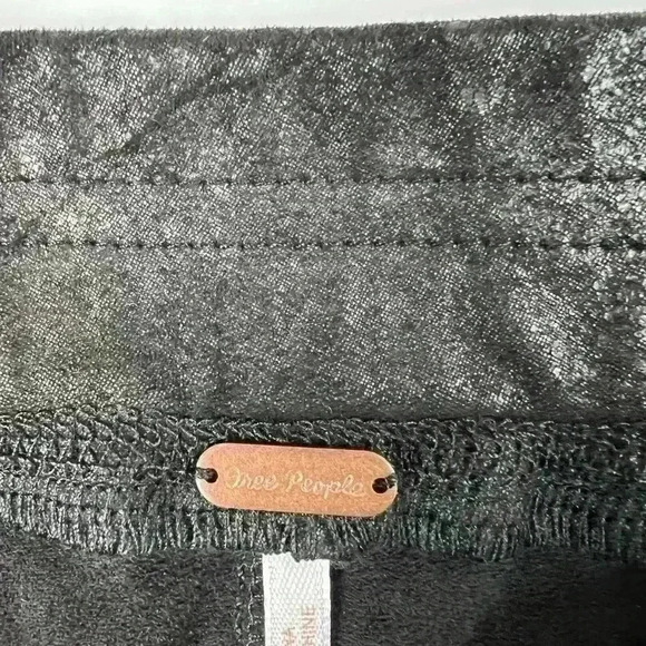 NWT! Free People Midnight Vegan Suede Faux Leather Stretch Leggings - Picture 6 of 8